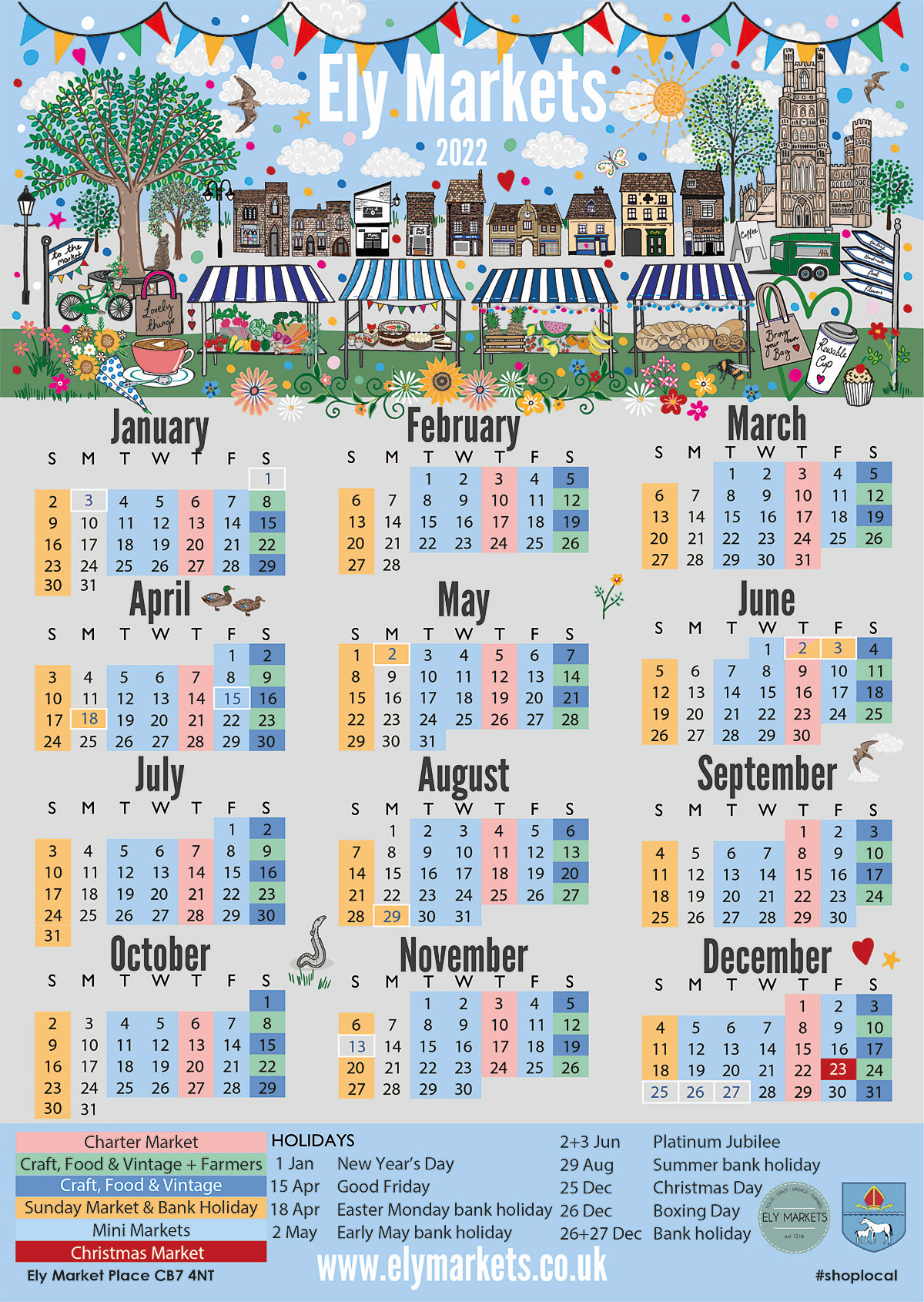 Ely Markets 2022 Calendar