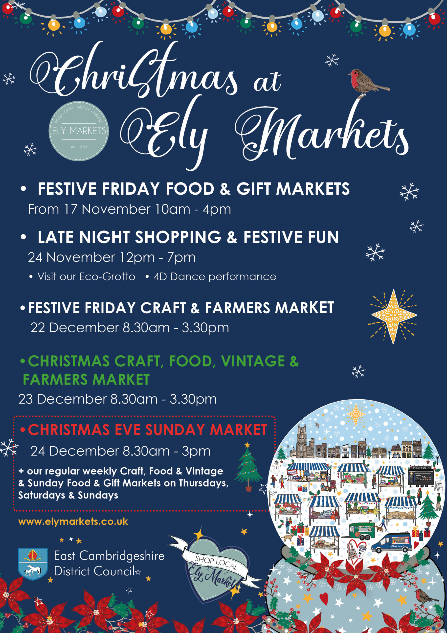 Christmas at Ely Markets 2023 poster