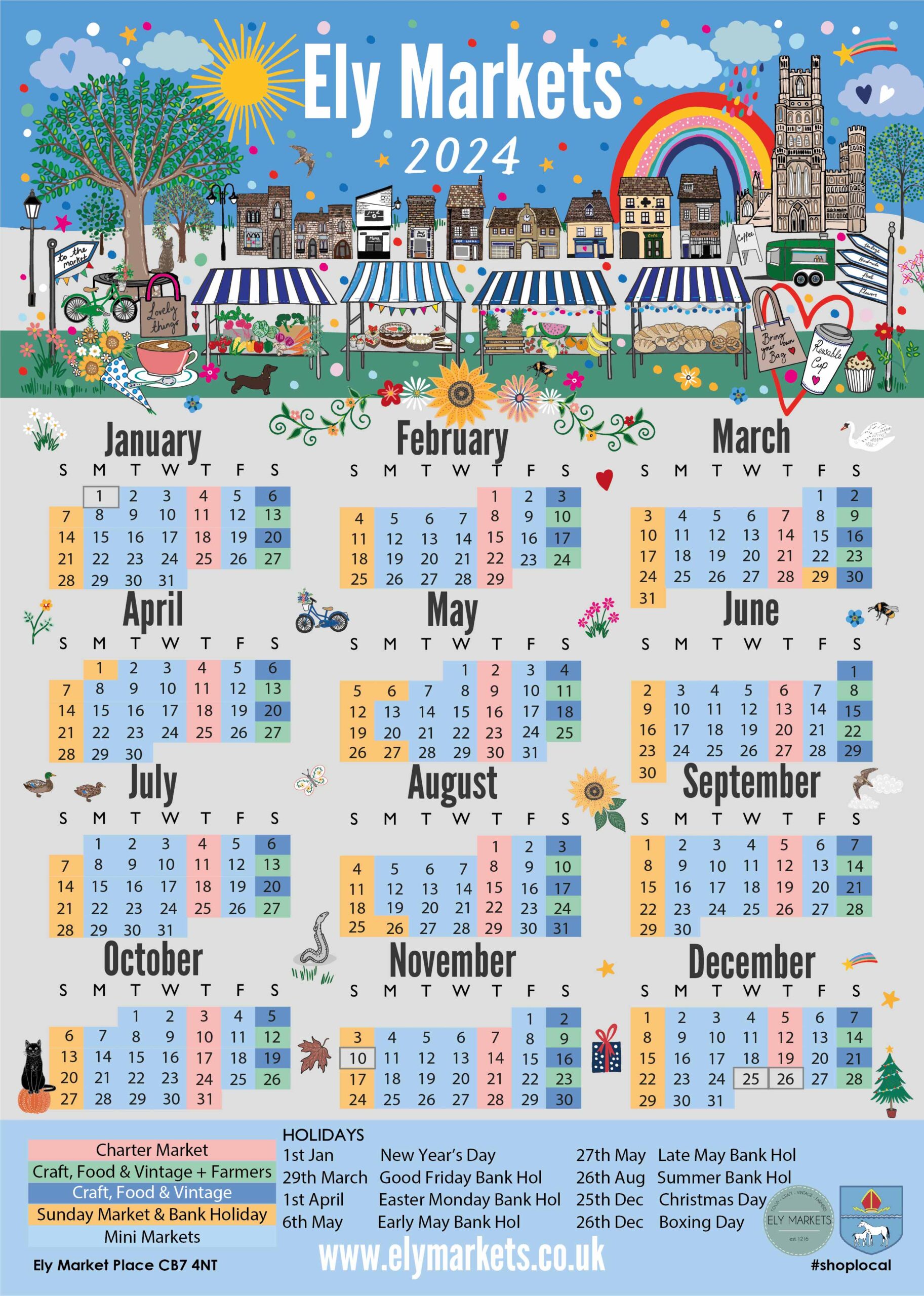 2024 calendar of markets